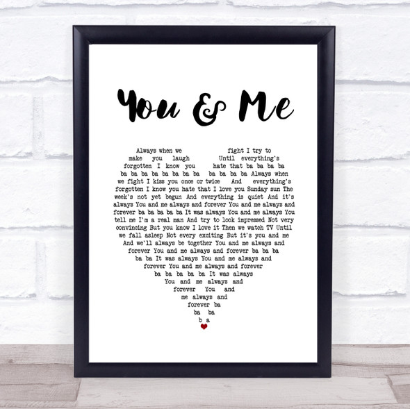 The Wannadies You & Me White Heart Song Lyric Music Gift Poster Print
