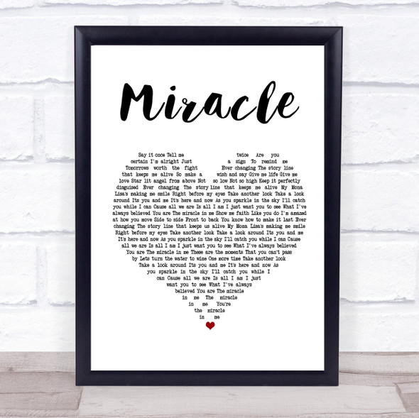 Shinedown Miracle White Heart Song Lyric Music Gift Poster Print