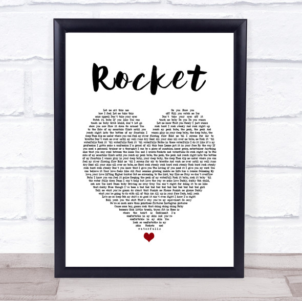 Beyoncé Rocket White Heart Song Lyric Music Gift Poster Print