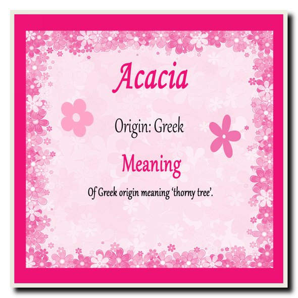 Acacia Name Meaning Coaster