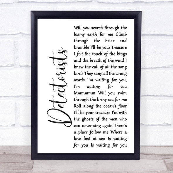 Johnny Flynn Detectorists White Script Song Lyric Music Gift Poster Print