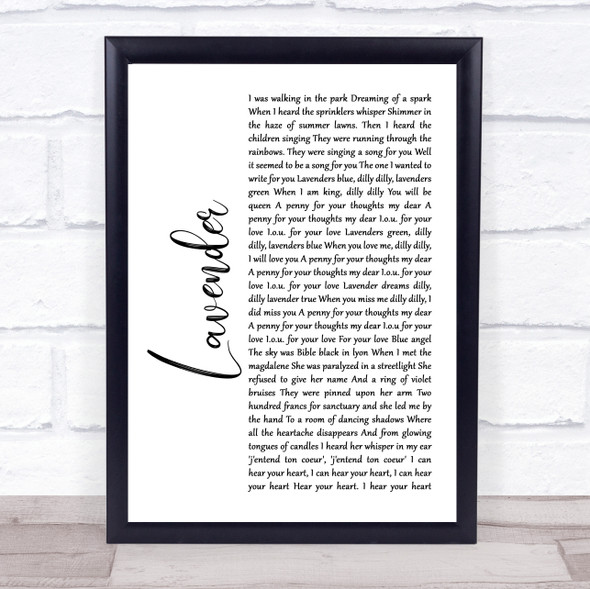 Marillion Lavender White Script Song Lyric Music Gift Poster Print