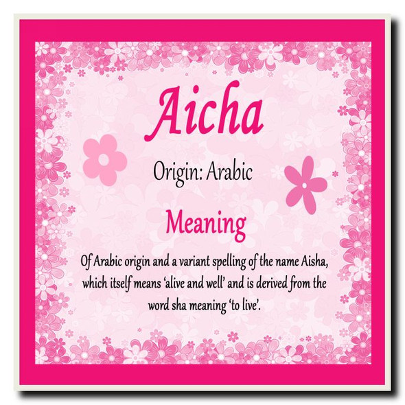 Aicha Name Meaning Coaster