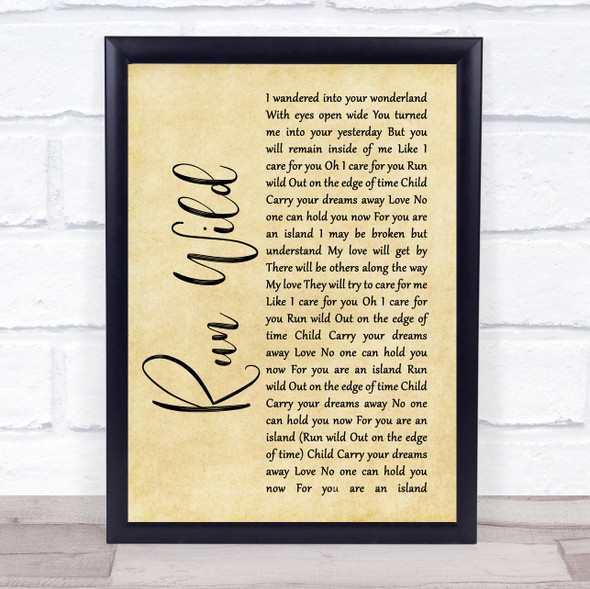 Barbra Streisand Run Wild Rustic Script Song Lyric Music Gift Poster Print