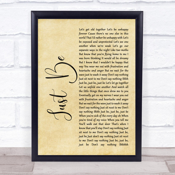 Paloma Faith Just Be Rustic Script Song Lyric Music Gift Poster Print
