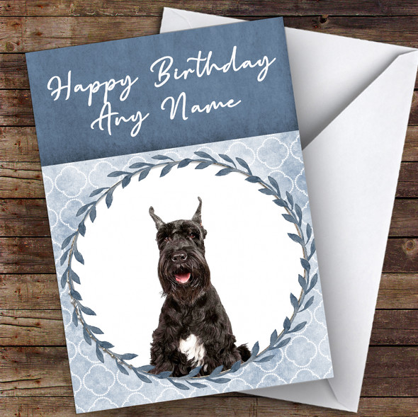 Giant Schnauzer Dog Blue Animal Customised Birthday Card