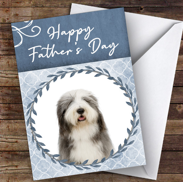 Old English Sheepdog Dog Traditional Animal Customised Father's Day Card