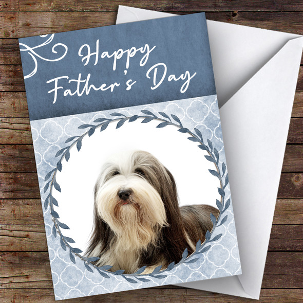 Bearded Collie Dog Traditional Animal Customised Father's Day Card