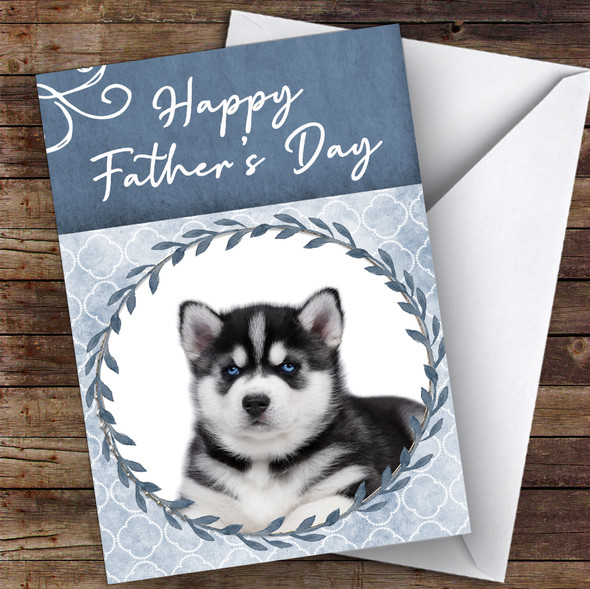 Siberian Husky Dog Traditional Animal Customised Father's Day Card