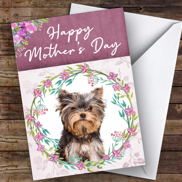 Yorkshire Terrier Dog Traditional Animal Customised Mother's Day Card