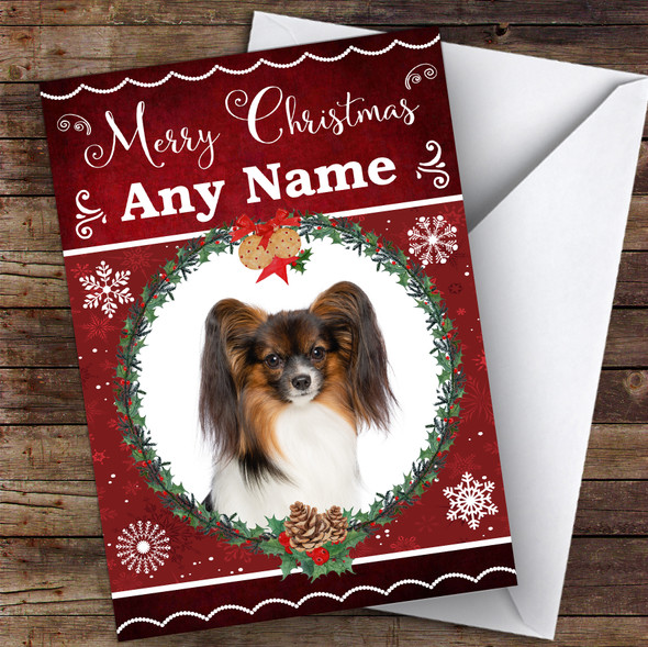 Continental Toy Spaniel Papillon Dog Animal Customised Christmas Card