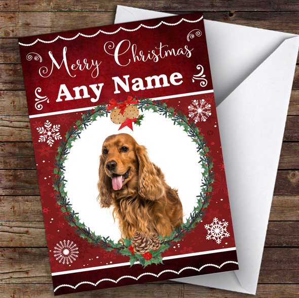 English Cocker Spaniel Dog Traditional Animal Customised Christmas Card