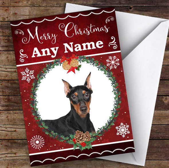 German Pinscher Dog Traditional Animal Customised Christmas Card