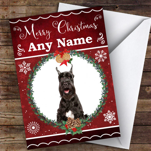 Giant Schnauzer Dog Traditional Animal Customised Christmas Card