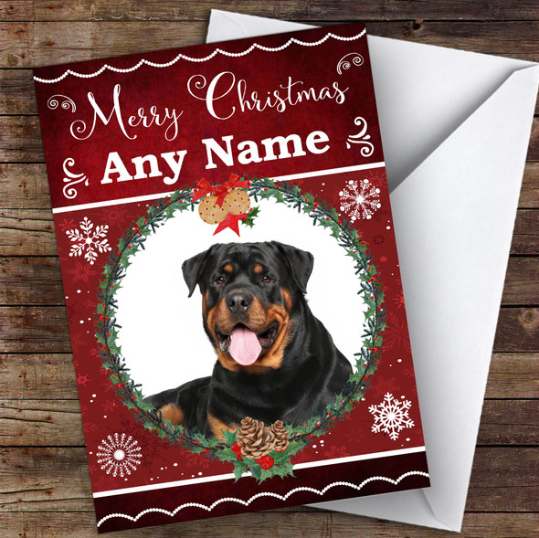 Rottweiler Dog Traditional Animal Customised Christmas Card