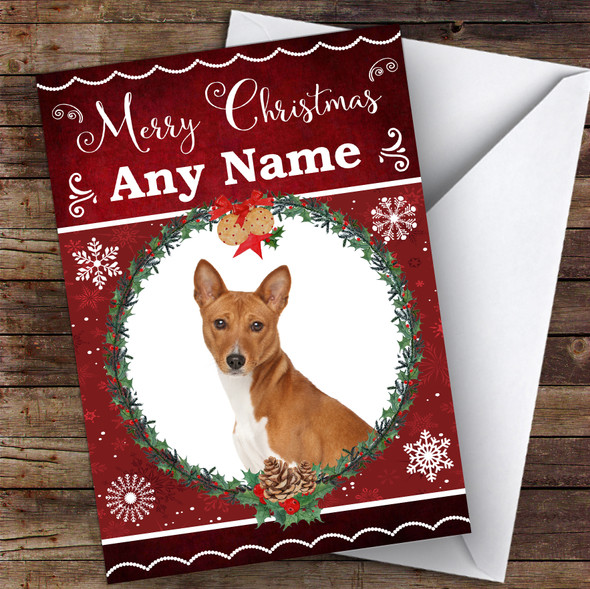 Basenji Dog Traditional Animal Customised Christmas Card