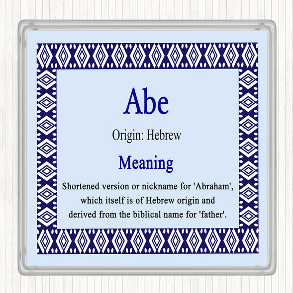 Abe Name Meaning Coaster Blue