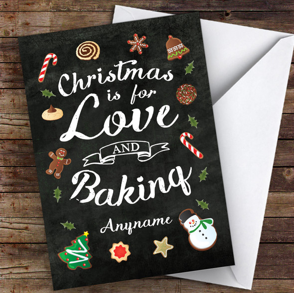 Baking Chalk Style Love At Christmas Hobbies Customised Christmas Card