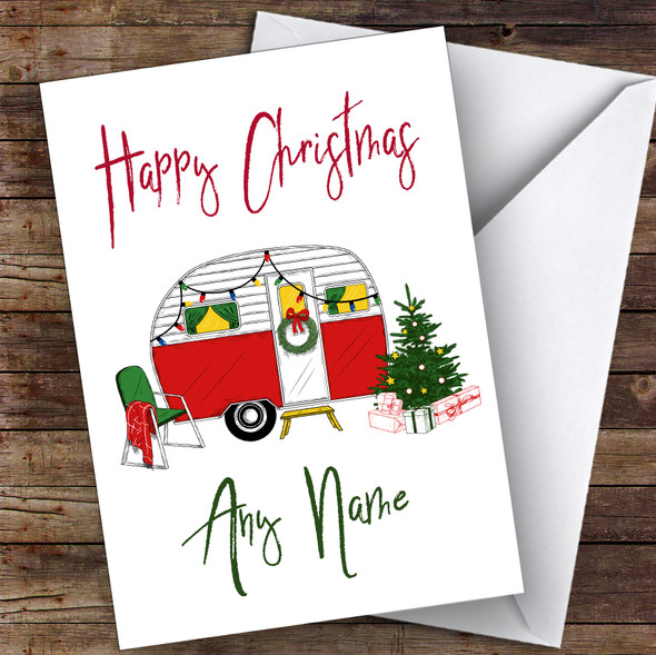 Caravan Rv Camping Trailer Hobbies Customised Christmas Card