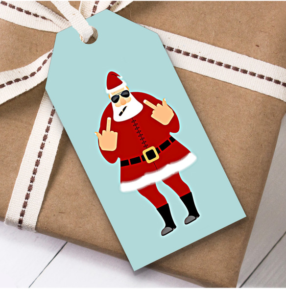 Funny Rude Swearing Santa Christmas Gift Tags