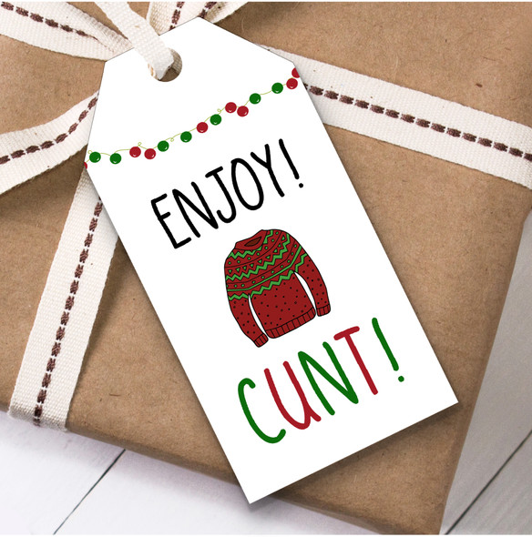 Funny Rude Enjoy Cunt Christmas Gift Tags