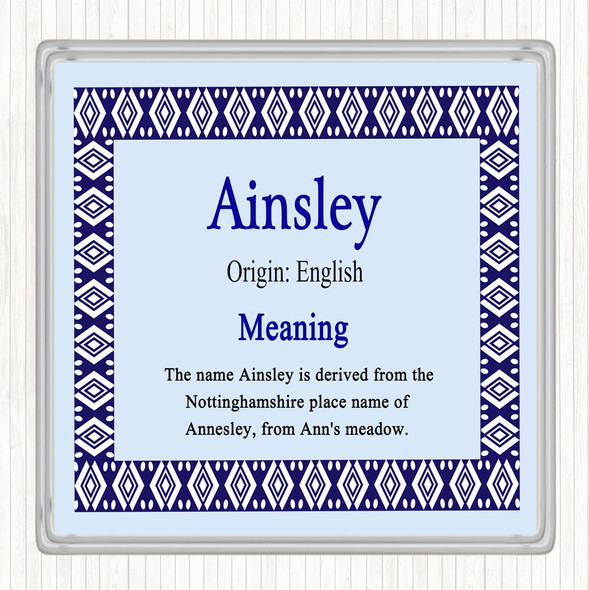 Ainsley Name Meaning Coaster Blue