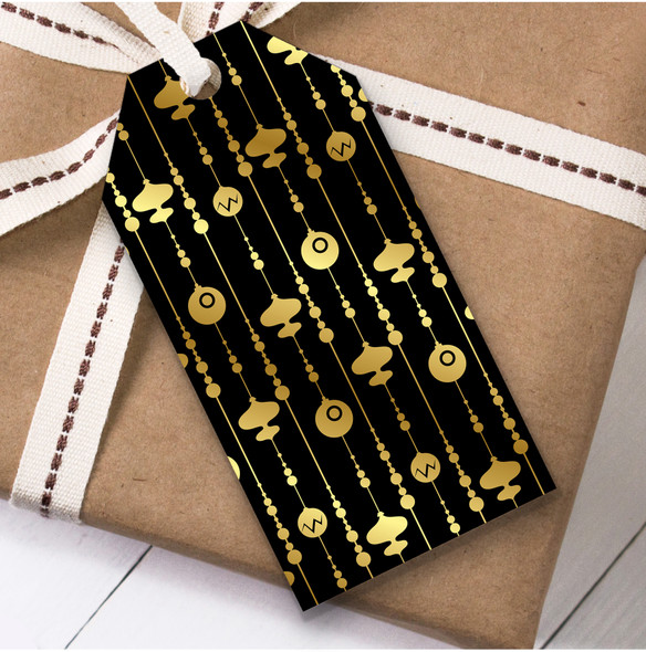 Black Gold Ornaments Christmas Gift Tags