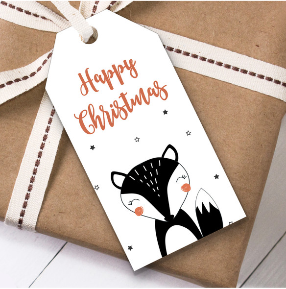 Black & White Fox Christmas Gift Tags