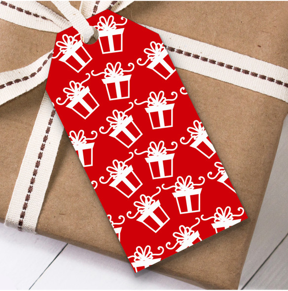 Big Red Presents Christmas Gift Tags