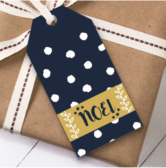 Navy Blue Noel Christmas Gift Tags