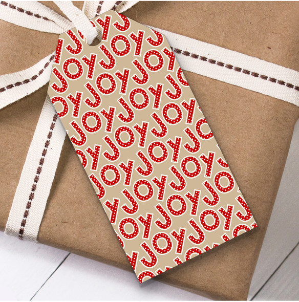 Red Joy Christmas Gift Tags