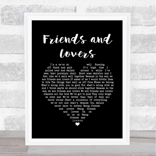 Incubus Friends and Lovers Black Heart Song Lyric Quote Print