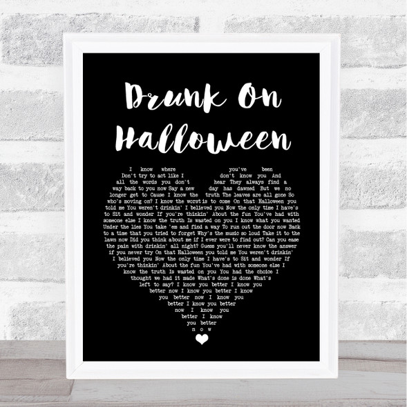 Wallows Drunk On Halloween Black Heart Song Lyric Quote Print
