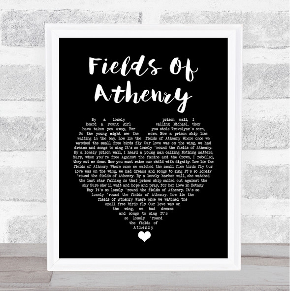 Dropkick Murphys Fields Of Athenry Black Heart Song Lyric Quote Print