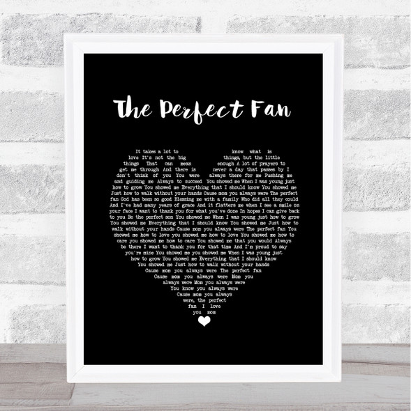Backstreet Boys The Perfect Fan Black Heart Song Lyric Quote Print