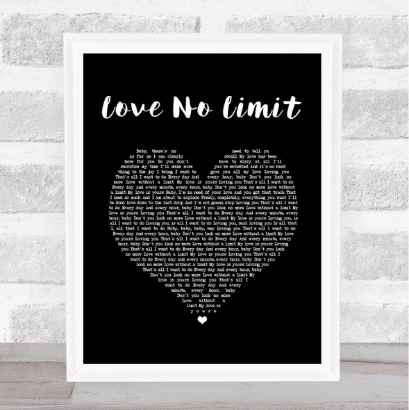 Mary J. Blige Love No Limit Black Heart Song Lyric Quote Print