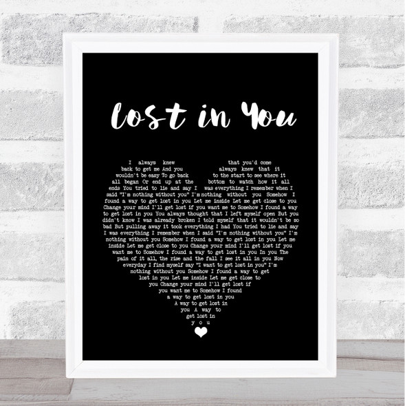 Three Days Grace Lost in You Black Heart Song Lyric Quote Print