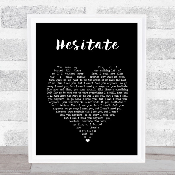 Stone Sour Hesitate Black Heart Song Lyric Quote Print