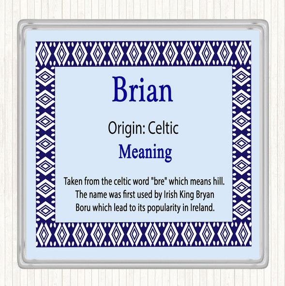 Brian Name Meaning Coaster Blue