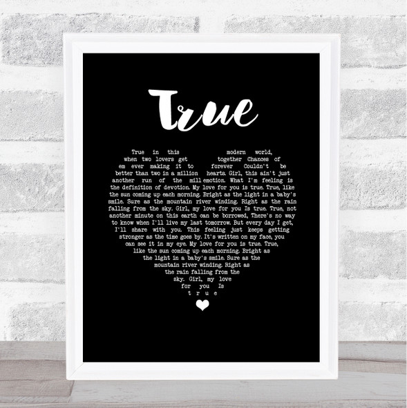 George Strait TRUE Black Heart Song Lyric Quote Print