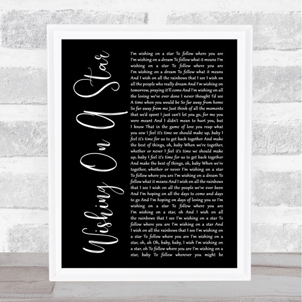 Rose Royce Wishing on a Star Black Script Song Lyric Quote Print