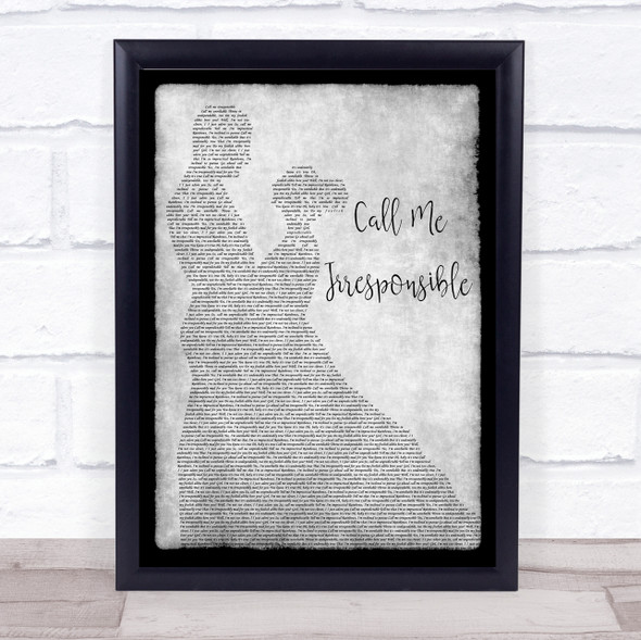 Michael Buble Call Me Irresponsible Man Lady Dancing Grey Song Lyric Quote Quote Print