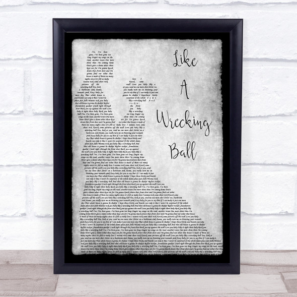 Eric Church Like A Wrecking Ball Grey Song Lyric Man Lady Dancing Quote Quote Print