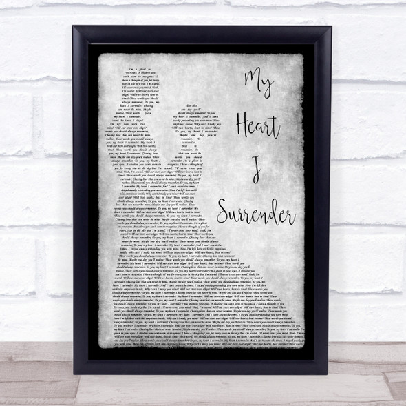 I Prevail My Heart I Surrender Man Lady Dancing Grey Song Lyric Quote Quote Print