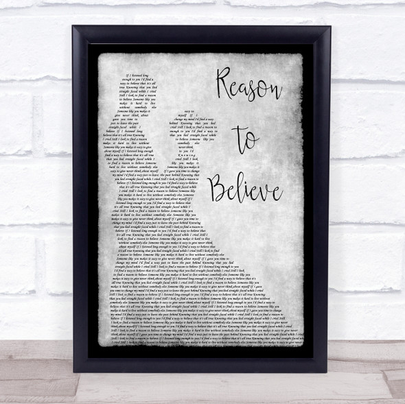 Rod Stewart Reason To Believe Man Lady Dancing Grey Song Lyric Quote Quote Print