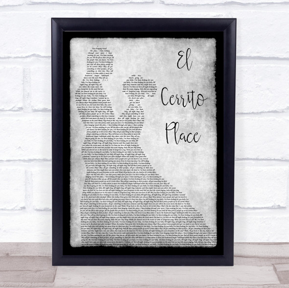 Kenny Chesney El Cerrito Place Man Lady Dancing Grey Song Lyric Quote Quote Print