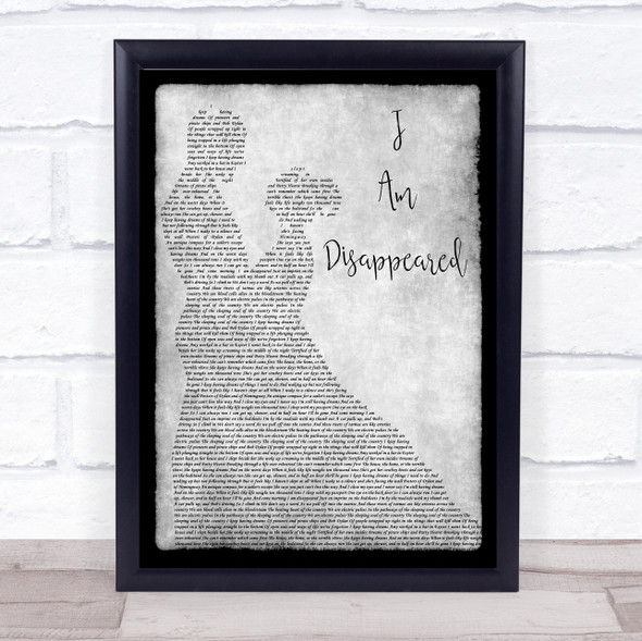 Frank Turner I Am Disappeared Grey Song Lyric Man Lady Dancing Quote Quote Print