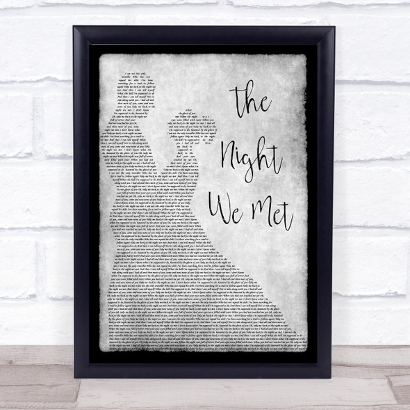 Lord Huron The Night We Met Man Lady Dancing Grey Song Lyric Quote Quote Print