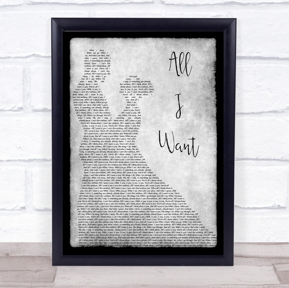 Staind All I Want Grey Song Lyric Man Lady Dancing Quote Quote Print