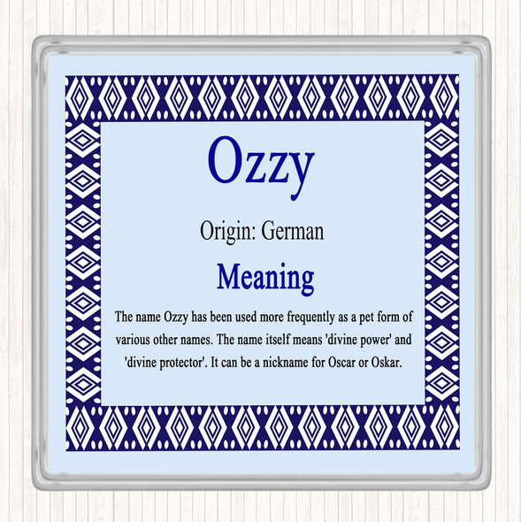 Ozzy Name Meaning Coaster Blue
